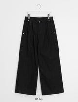 Tsukio Pintuck Cotton Wide Pants