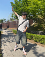 リベットダブルニーバミューダパンツ