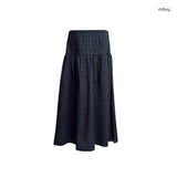 Cotton Vintage Check Flare Long Skirt