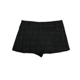 Low check button skirt