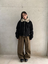 Sanpori Quilted Boucle Fur Collar Short Jacket