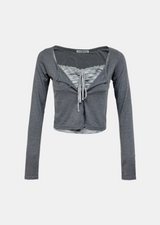 Sophia Check Top Cardigan Set