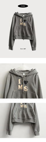 I love heart Dangara hoodie zip-up