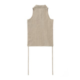 スリーブレスシャーリングシャツ (BEIGE)