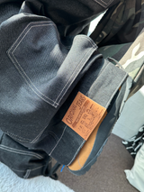DOWN PATCH STITCH ベンディングデニムロングパンツ 💙🖤2COLOR