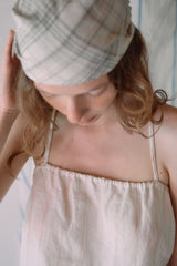 T/T Harvest check scarf (cream)