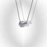 metal heart ball necklace