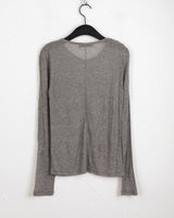 Saawn wool tencel cut see-through layered t-shirt
