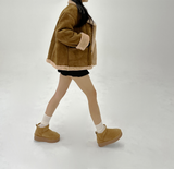 (100% SHEEPSKIN🐑🤎) 2 COLORS キュートフェミニンバターセミショートマウンテンコート