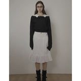 FREEZIA MIDI SKIRT-WHITE