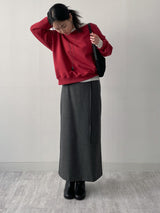 [FW] Striped Wool H-Line Long Skirt