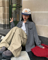 [ORIGINAL] Burnett Seersucker Check Oversized Shirt