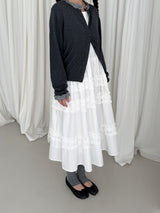 check frill cardigan 