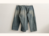 Teen Zanstripe washing denim wide pants [Long & Short]