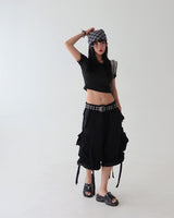 [UNISEX] チェック柄リネンスクエアスカーフ