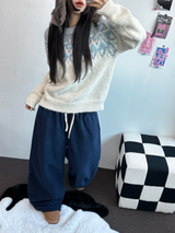 テディフリース🤎🐻 S-L🧸3サイズ ロングワイドヒーターパンツ 🤎💙💚3COLOR