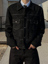 Trucker Colorblock Suede Jacket (3colors)