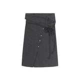 LAYERABLE BUTTON WRAP SKIRT (MELANGE CHARCOAL)