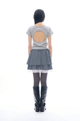 シートンカットアウトクロップTシャツ