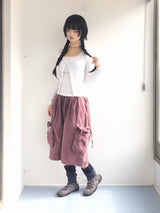 washing ribbon pocket cargo pants