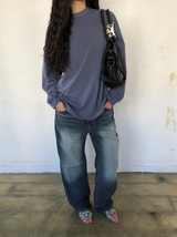 Fade long sleeve T-shirt [Navy]