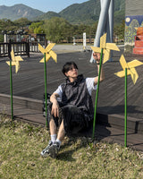 クリンクルチェック フーデット アノラック ベスト