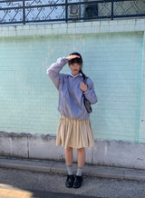 Galten shirring banding midi skirt