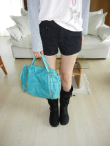 Stud Quilted Vintage Leather Cross-Shoulder Bag
