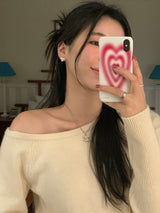 [MADE] Fulls cashmere unbalanced off-shoulder knitwear
