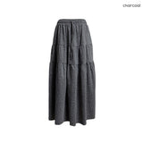 (3color) Tiny Floral Tiered Long Skirt