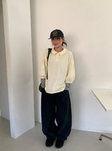 Hibom Washing Wide Balloon Denim Pants