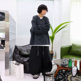 オーバーダンブルボックスン長袖Tシャツ