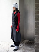 FLARE RIB SKIRT (CAHRCOAL)