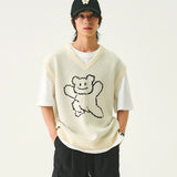 [UNISEX] ビッグラインベアースマイルニットベスト