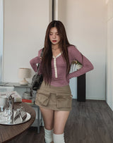 Pou Zipper Utility Pocket Skirt Pants