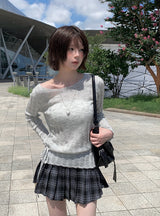[スカーフセット] シシュソフトワンオフリブニット