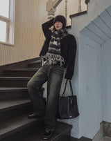 Bent brush wide denim