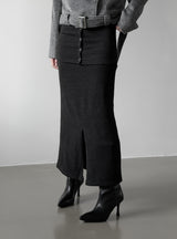 Janet two-way slit long skirt