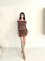 1068. Strap buckle stiletoe long boots heel (2color)