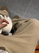 Stable Soft Cargo Fleece Brushed Semi Wide Banding Pants