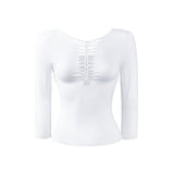 Two Way Tie Up Half Sleeve Top [White]
