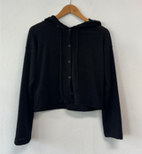 SEMI SEE THROUGH BOUCLE HOODIE CARDIGAN 🩵🩶🖤🧸4COLOR