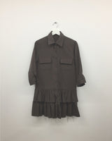 ランブバックシャツフリルドレス (2color)