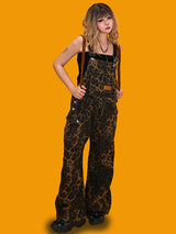 leopard overall pants