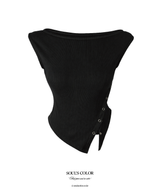 Jennifer Asym Snap Rib Top (3color)