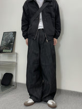 MR Non-fade curved half banding denim
