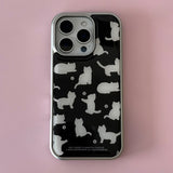 beloved cat silver frame case (black)