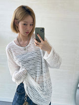 (UNISEX) Sys Loose See-through Knit