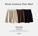 Rose waistband corduroy midi skirt