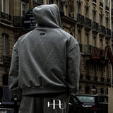 [HFORUS MADE]Layer Shoulder Hooded zip-up IN GREY